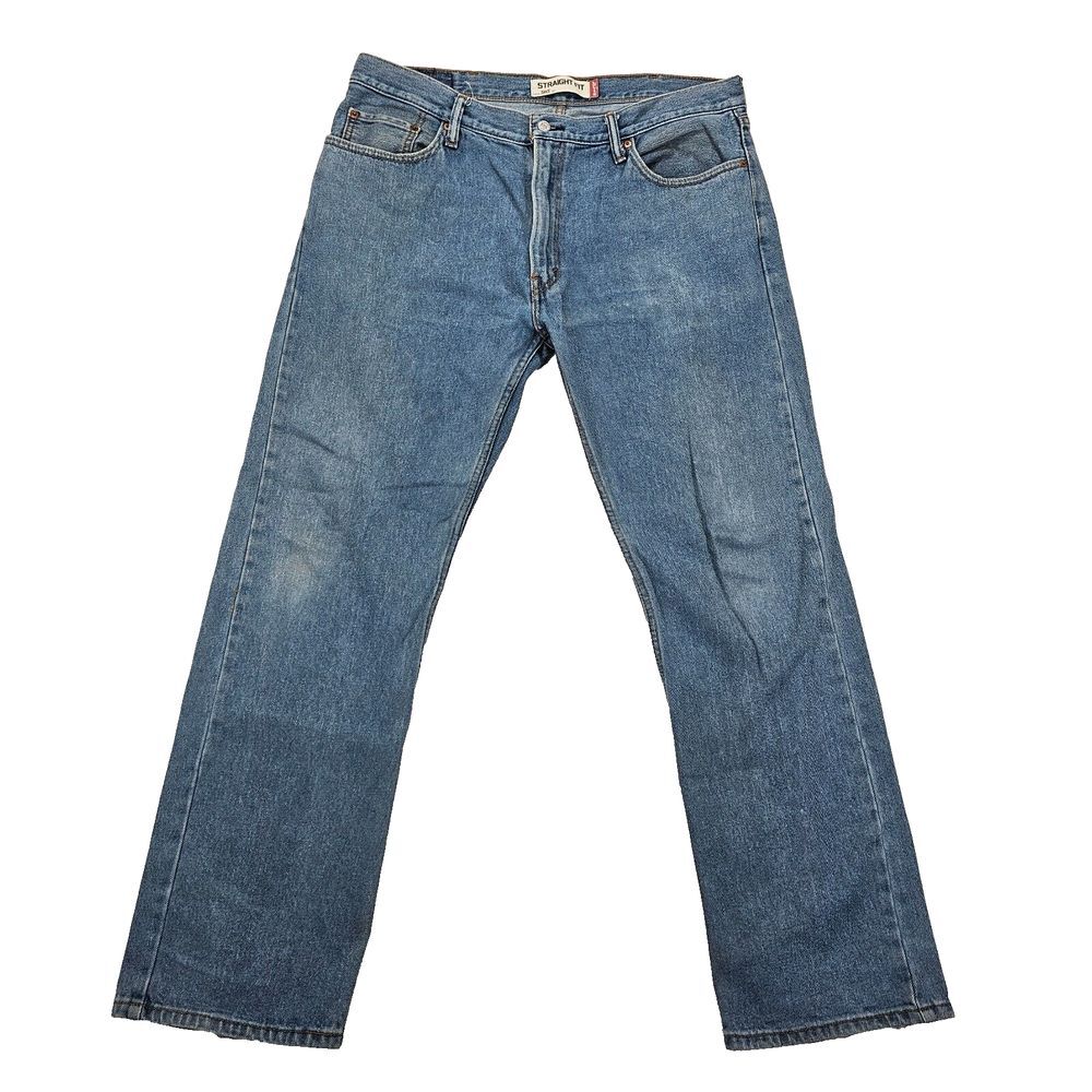 Levis 505 Regular Fit Straight Leg Medium Wash Blue Denim Jeans Mens Size‎ 38x32
